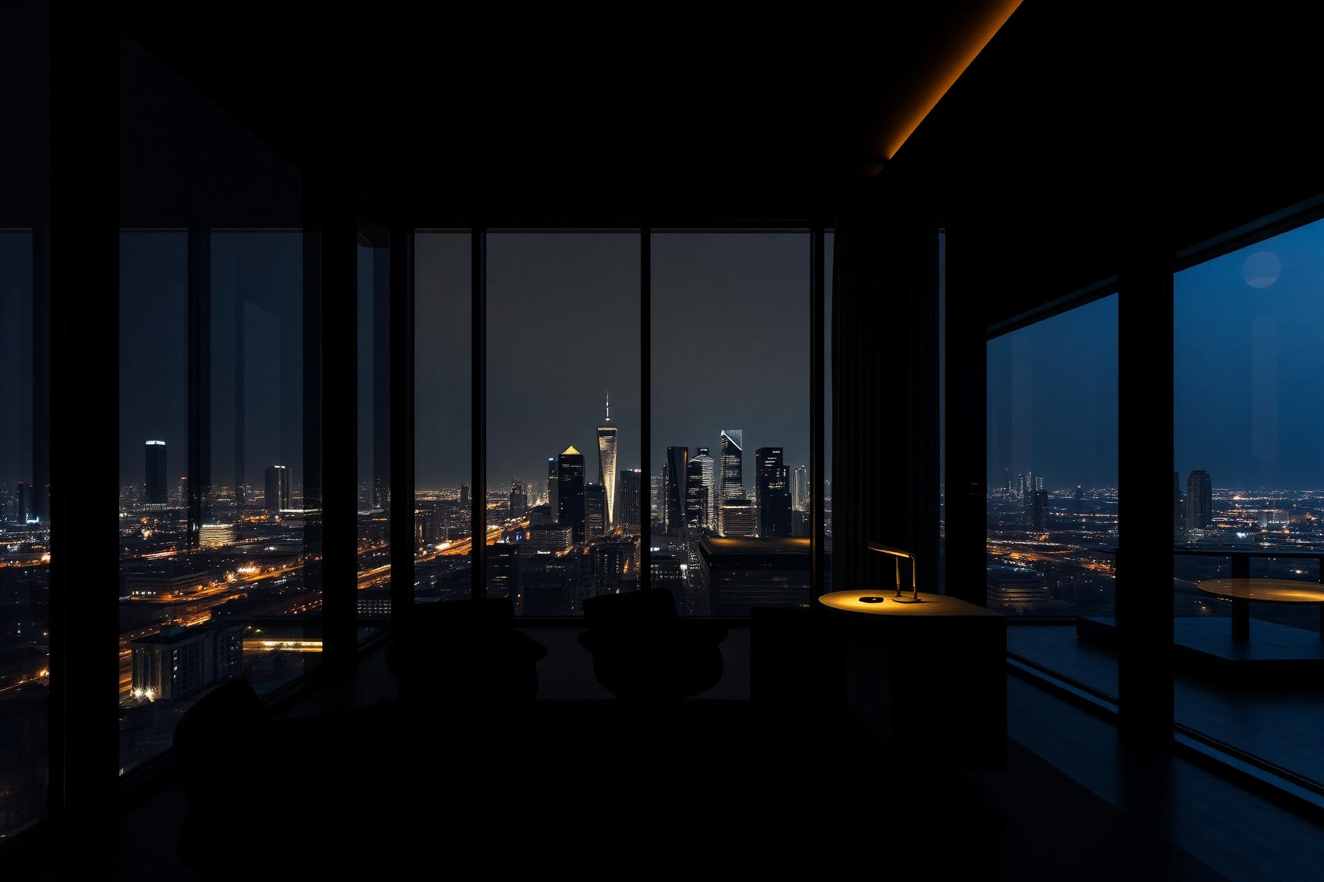 Hustler House interior at night
